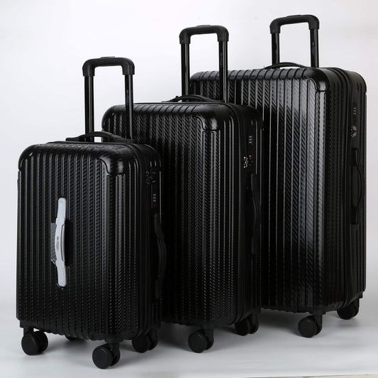 Set completo 3 trolley rigidi STOPOVER in ABS e Policarbonato color nero.