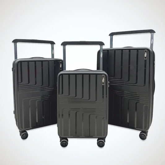 Set 3 Valigie Trolley Rigide in Polipropilene Stopover con Lucchetto TSA Colore Nero