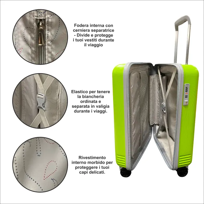 Trolley da Cabina in Polipropilene Rigido con Lucchetto TSA Stopoverstore.it