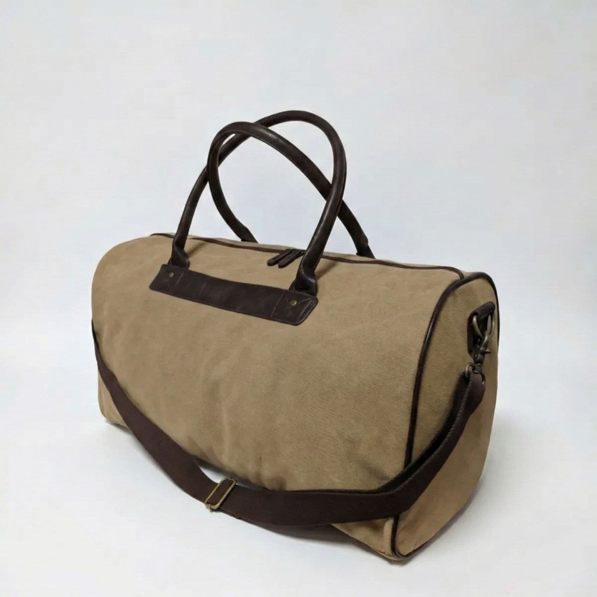 Borsone da viaggio in canvas resistente da 56 cm, borsa weekend morbida e capiente dotata di doppi manici e tracolla regolabile