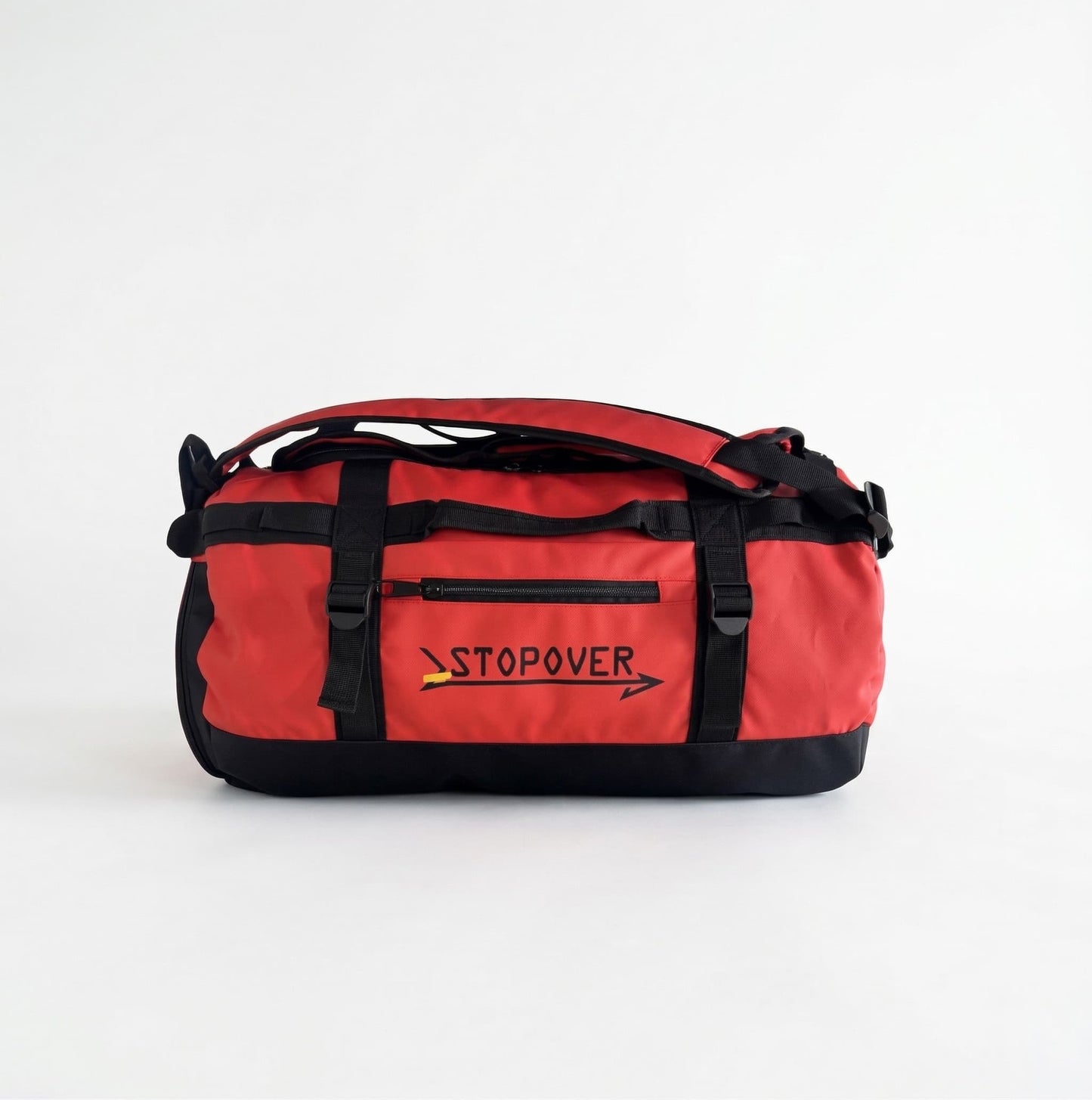 Borsone da viaggio convertibile in zaino 52x29x28 cm in tessuto idrorepellente soft touch nero con spallacci a scomparsa.