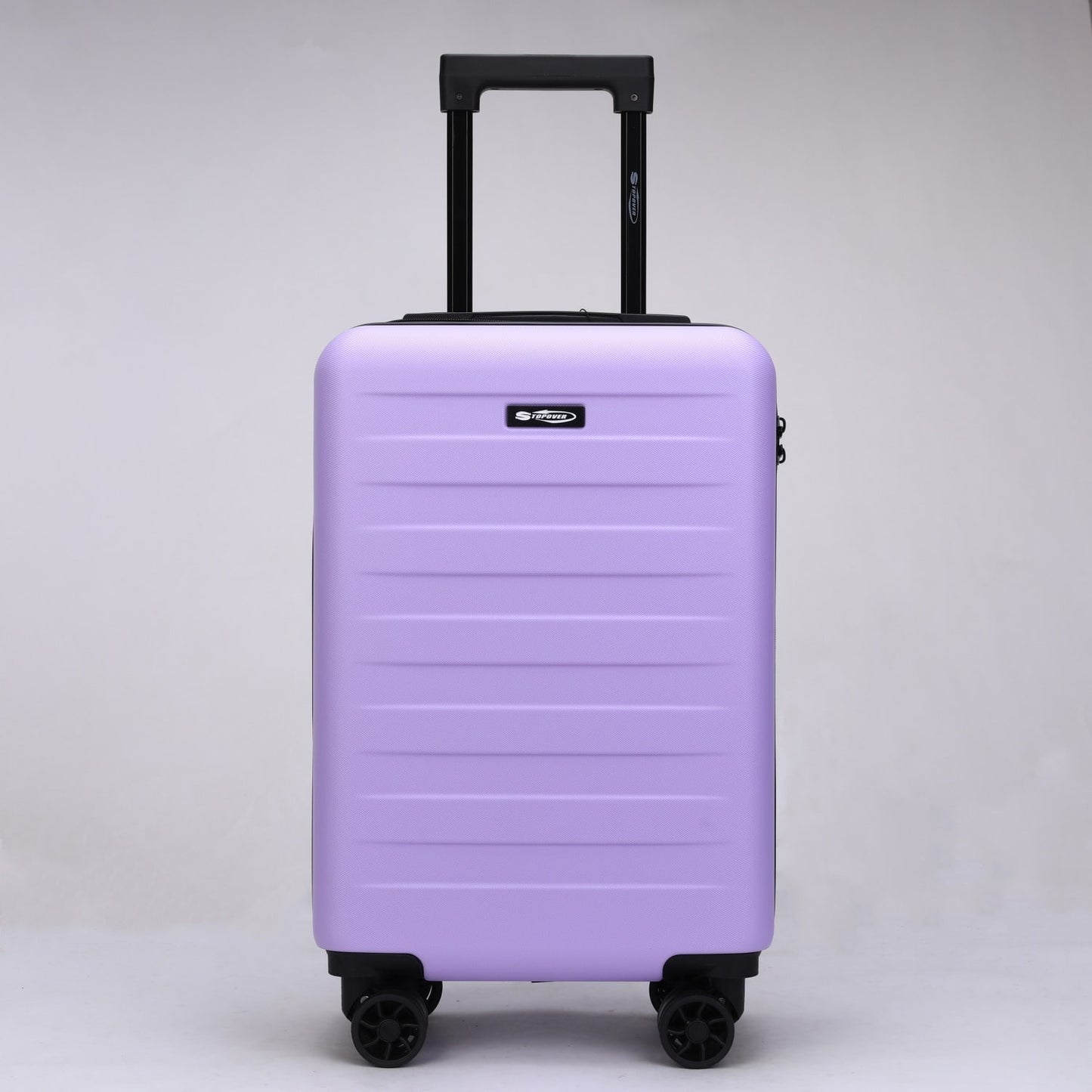 Primo piano delle 4 ruote doppie multidirezionali del trolley da cabina Stopover, ideali per uno scorrimento silenzioso.