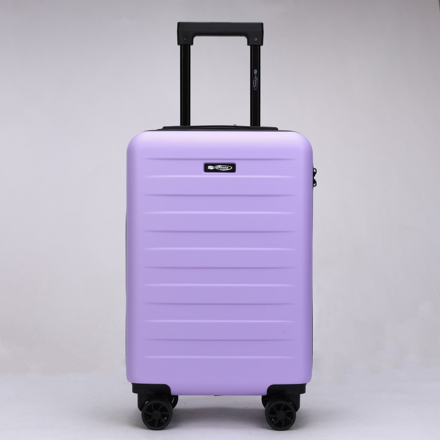 Primo piano delle 4 ruote doppie multidirezionali del trolley da cabina Stopover, ideali per uno scorrimento silenzioso.