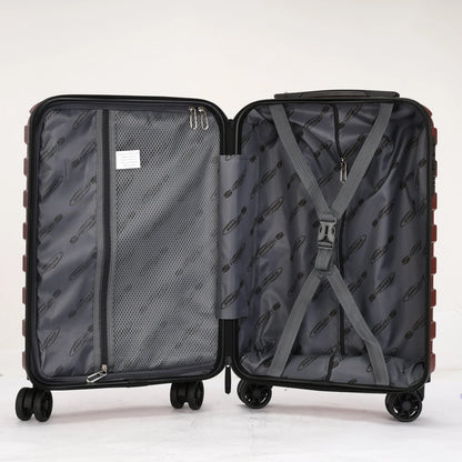 Interno foderato del trolley 75cm con elastici ferma biancheria e divisorio con zip