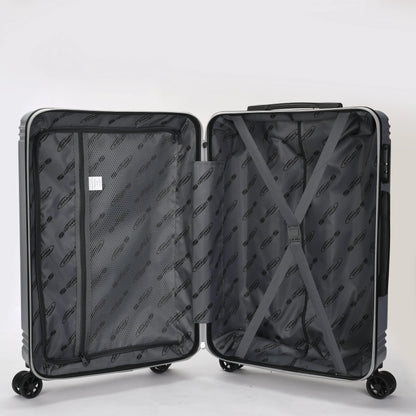 Interno foderato del trolley 75cm con elastici ferma biancheria e divisorio con zip