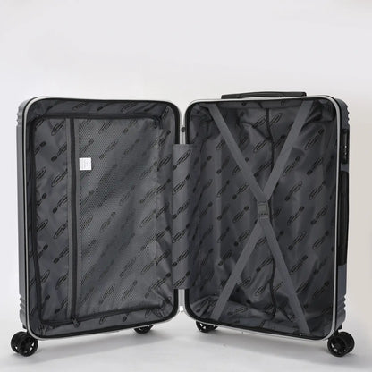 Interno foderato del trolley 75cm con elastici ferma biancheria e divisorio con zip