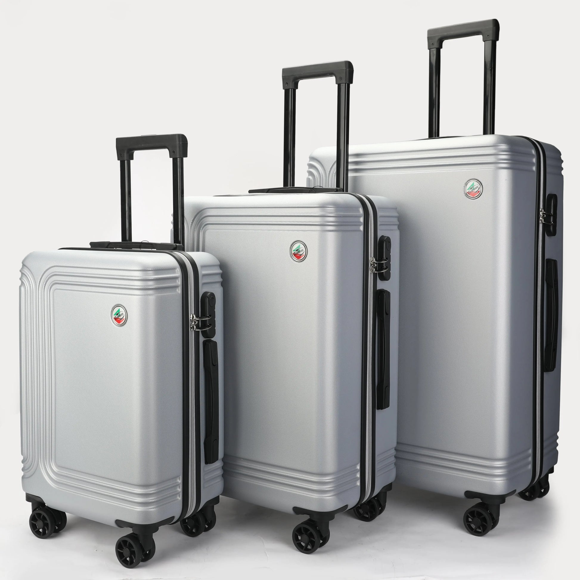 Set 3 trolley ABS Stopover rigidi nelle misure 75cm, 65cm e 55cm con ruote girevoli