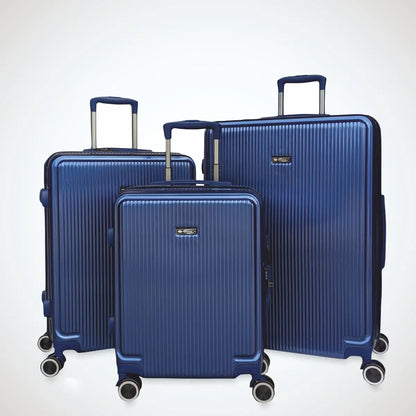 Set 3 trolley ABS+PC visti frontalmente, leggeri e resistenti