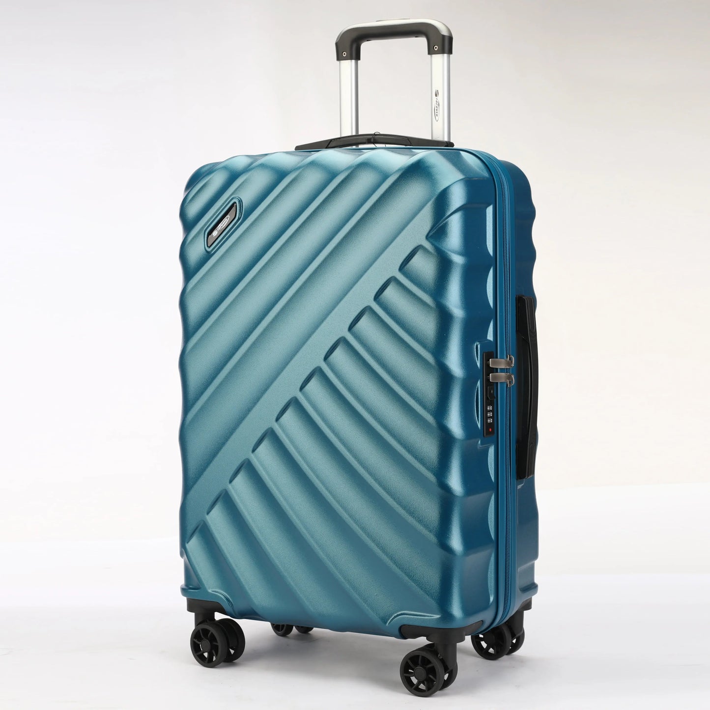  Vista frontale dei trolley rigidi ABS+PC Stopover nelle due misure con maniglie ergonomiche