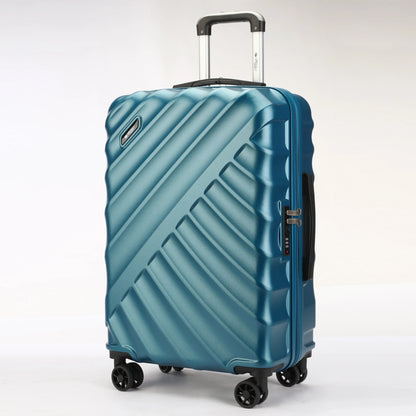  Vista frontale dei trolley rigidi ABS+PC Stopover nelle due misure con maniglie ergonomiche