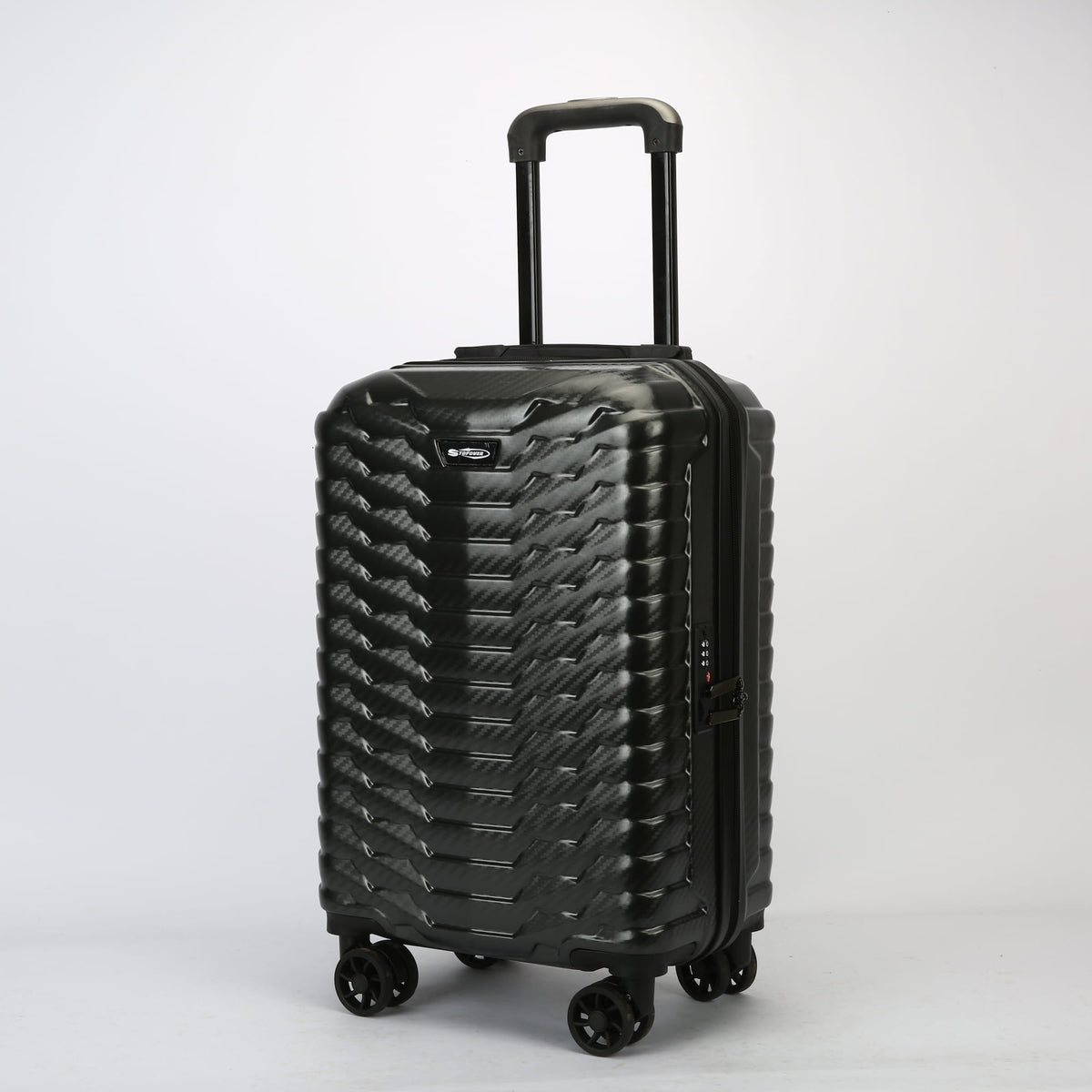 Trolley cabina Voyager nero 55x34x21 cm in ABS e PC con 4 ruote 360°