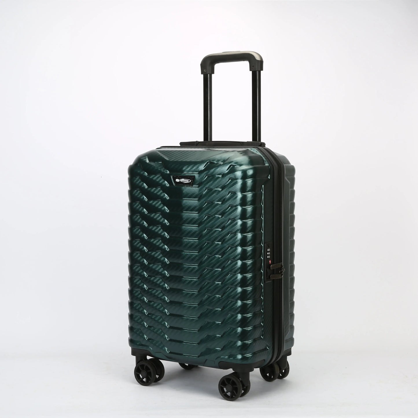 Trolley bagaglio a mano cabina visto frontalmente, leggero e resistente