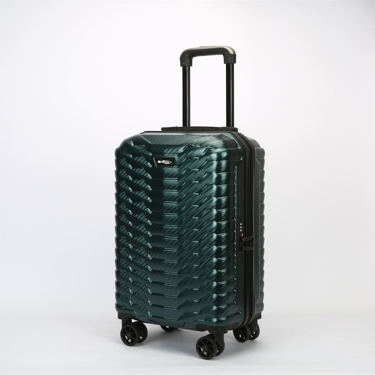 Trolley cabina Voyager verde 55x34x21 cm in ABS e PC con 4 ruote 360°