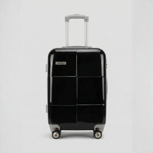 Trolley bagaglio a mano nero 55x37x20 cm compatibile Ryanair Priority, rigido in ABS/PC.