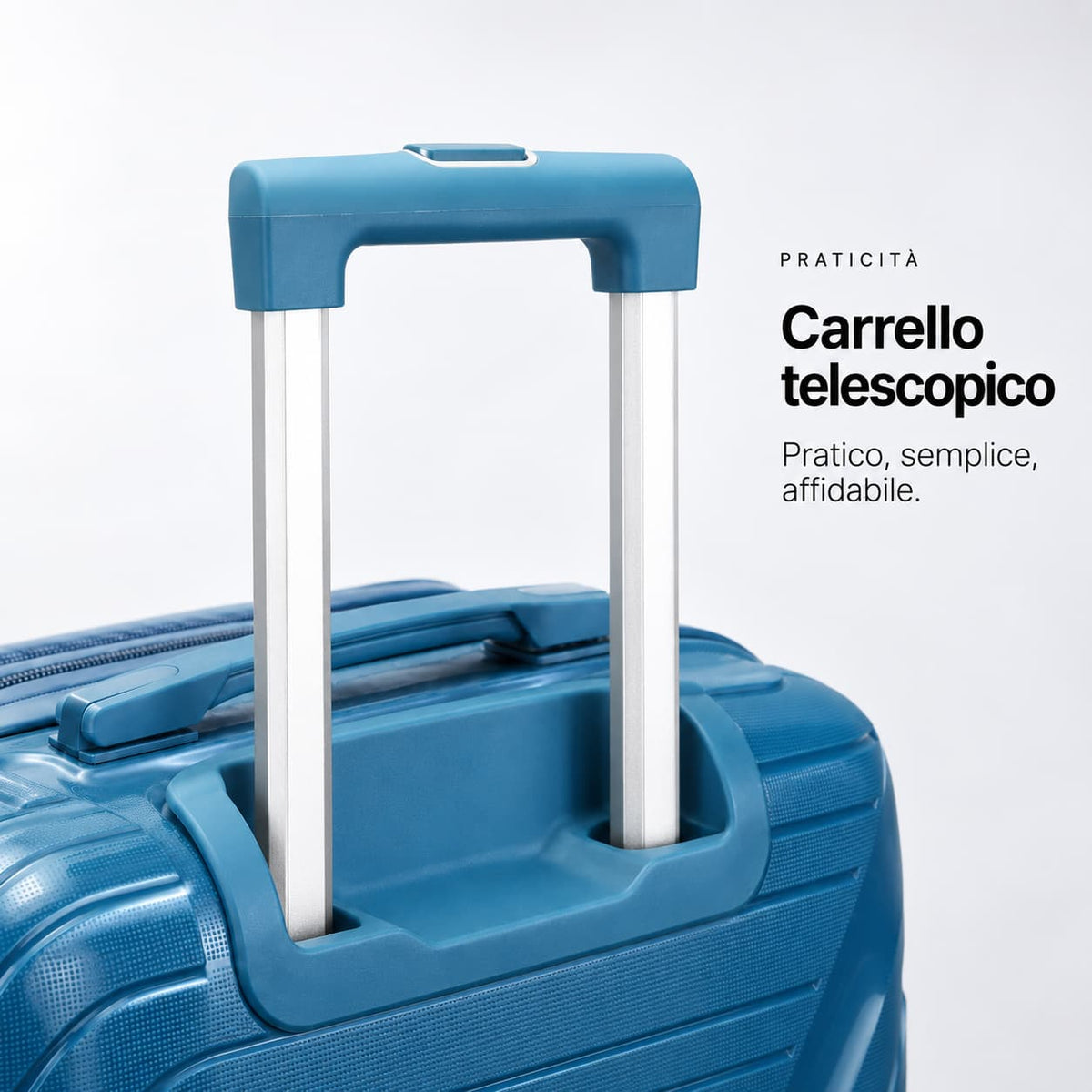 Carrello telescopico del set trolley rigido da viaggio con manico estensibile