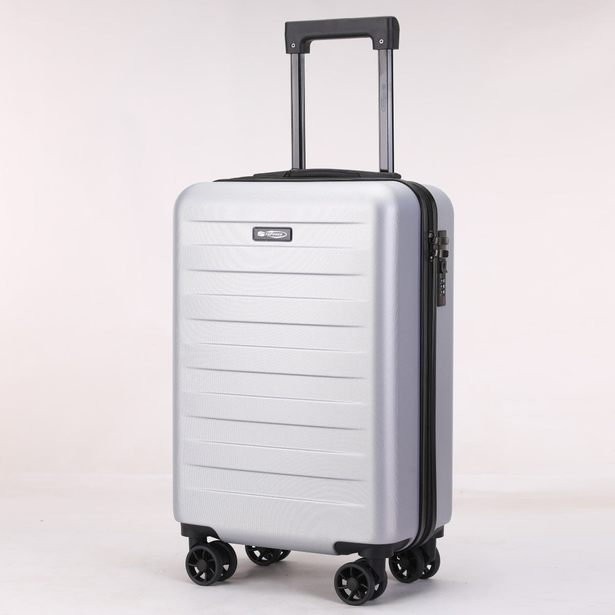 Trolley da cabina rigido Stopover in ABS 55 cm colore argento metallizzato con 4 ruote.