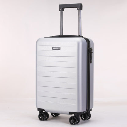 Trolley da cabina rigido Stopover in ABS 55 cm colore argento metallizzato con 4 ruote.