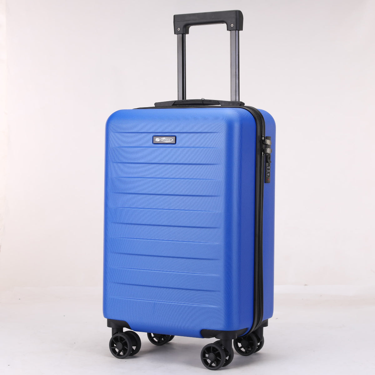 Trolley da cabina rigido Stopover in ABS 55 cm colore blu scuro leggero e resistente.