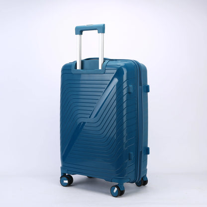 Set trolley rigidi PP impilabili salvaspazio maniglie ergonomiche
