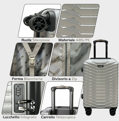 Valigia cabina rigida Stopover con chiusura a combinazione, interno organizzato e design elegante per weekend e spostamenti quotidiani.