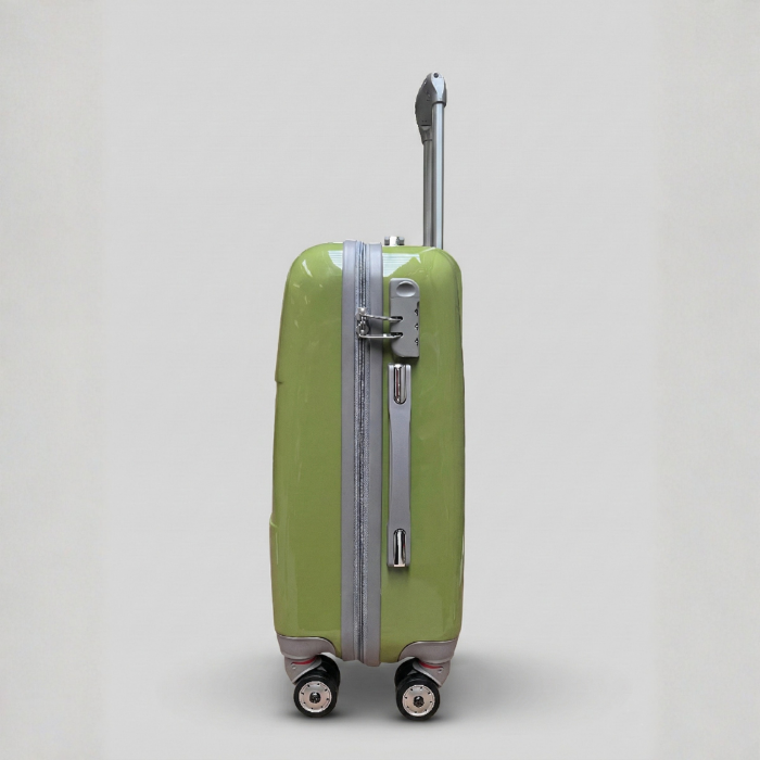 Valigia rigida verde in materiale ABS e Policarbonato resistente agli urti