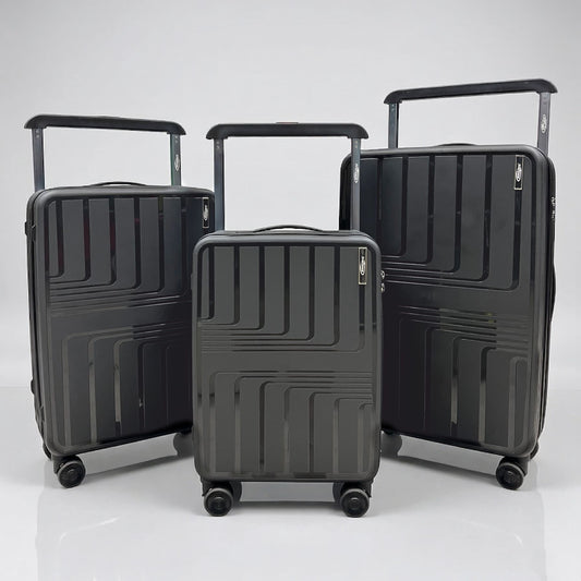 Set 3 Valigie Trolley Rigide in Polipropilene Stopover con Lucchetto TSA Colore Nero