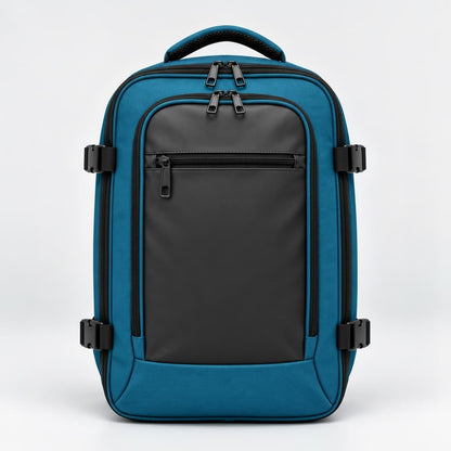 Zaino bagaglio a mano 40x25x20 blu compatto da viaggio con tasca frontale e cinghie laterali