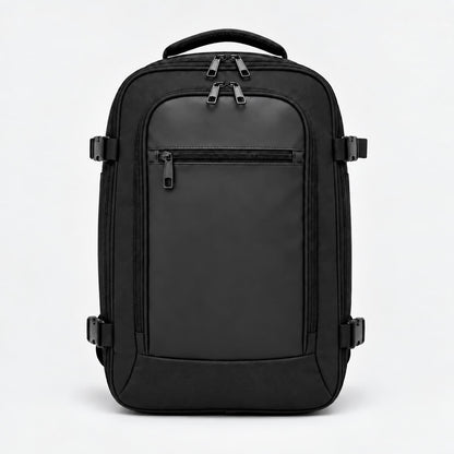 Zaino bagaglio a mano 40x25x20 nero compatto da viaggio con tasca frontale e cinghie laterali