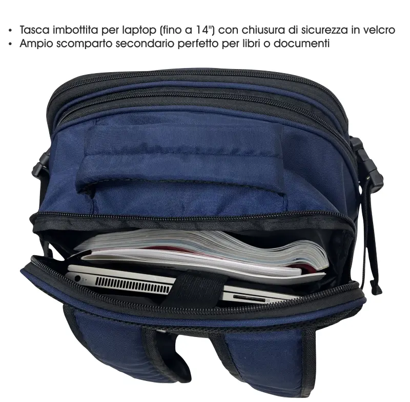 Tasca imbottita porta laptop fino a 14” dello zaino bagaglio a mano